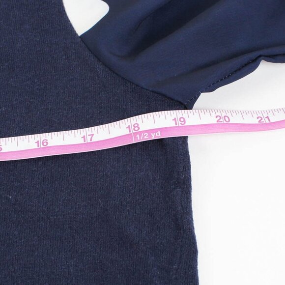 Suzanne Betro Blue Sweater Polka Dot Sleeves - L/XL - Picture 5 of 6